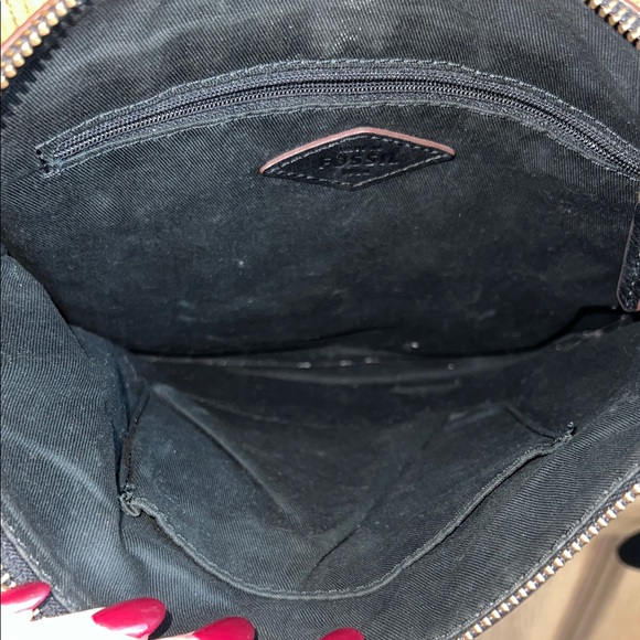 Fossil Black Leather Crossbody Bag - Picture 3 of 5